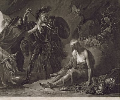 Die Höhle der Verzweiflung, aus Spenser, graviert von Valentine Green, 1775 von Benjamin West